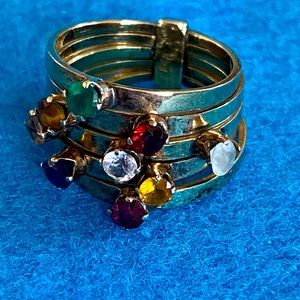 Vintage 14k multi stone stacking ring.